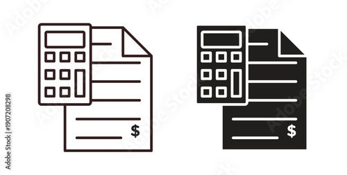 Accounting icon Thin Collection. Editable Stroke. Suitable for Websites
