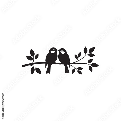 Valentine day Love Birds bundle vector silhouette illustration