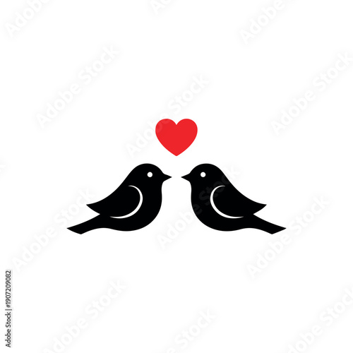 Valentine day Love Birds bundle vector silhouette illustration