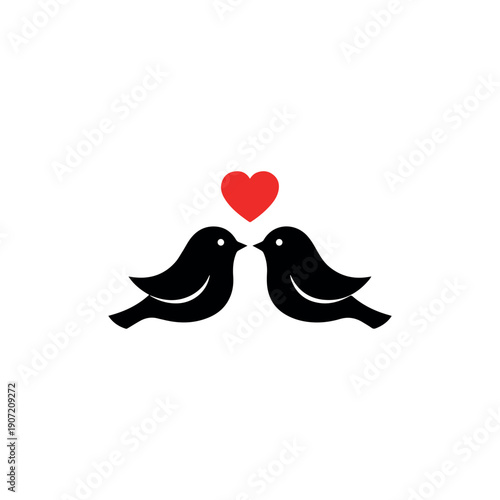 Valentine day Love Birds bundle vector silhouette illustration