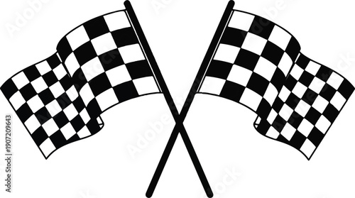 flag cross racing flag with checkered flag
