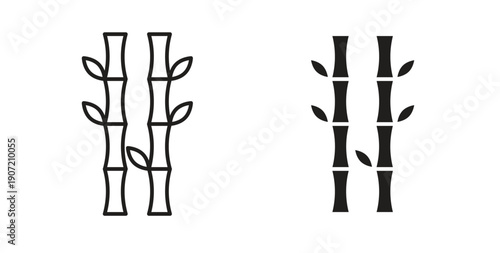 Bamboo icon Thin Collection. Editable Stroke. Suitable for Websites