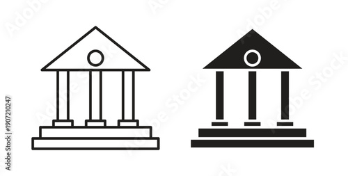 Bank icon Thin Collection. Editable Stroke. Suitable for Websites