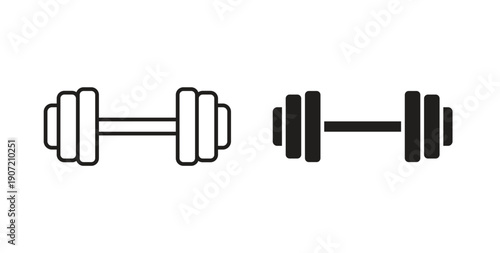 Barbell icon Thin Collection. Editable Stroke. Suitable for Websites