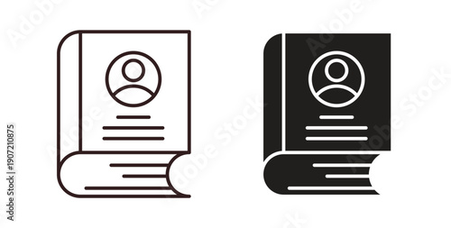 Biography icon Thin Collection. Editable Stroke. Suitable for Websites