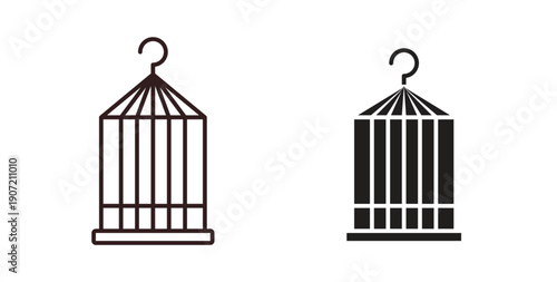 Bird cage icon Thin Collection. Editable Stroke. Suitable for Websites