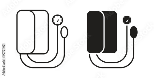Blood pressure meter icon Thin Collection. Editable Stroke. Suitable for Websites
