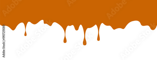 Top border of liquid drips, simulating paint, honey, or a peanut vector illustration