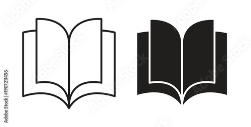 Book icon Thin Collection. Editable Stroke. Suitable for Websites