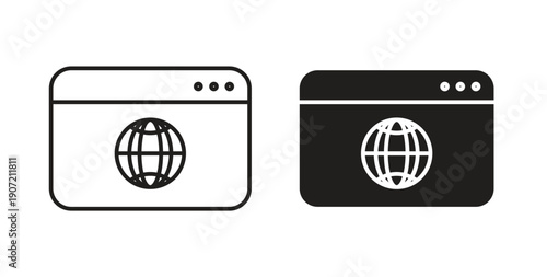 Browser icon Thin Collection. Editable Stroke. Suitable for Websites