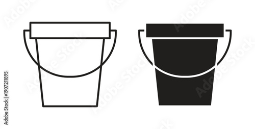 Bucket icon Thin Collection. Editable Stroke. Suitable for Websites