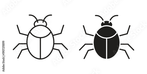 Bug icon Thin Collection. Editable Stroke. Suitable for Websites