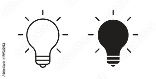 Bulb icon Thin Collection. Editable Stroke. Suitable for Websites