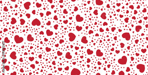 Love valentine background with red  hearts on transparent background.