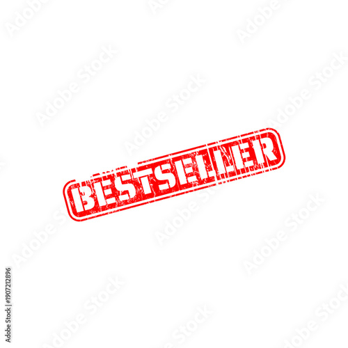 Red grunge rubber stamp with text Bestseller. Vector illustration