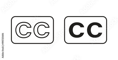 Closed caption icon Thin Collection. Editable Stroke. Suitable for Websites