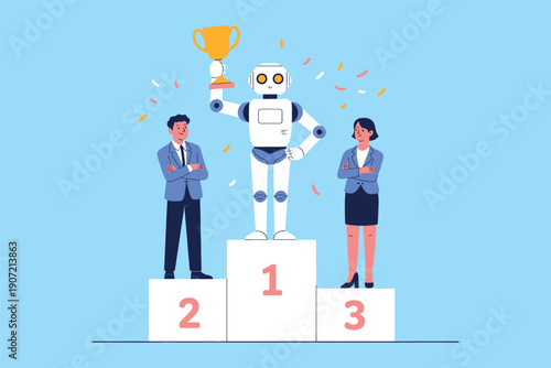 Collaboration between humans and an ai robot achieving top performance awards