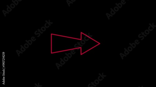 This modern arrow symbol represents direction, movement, progress, and forward thinking, making it highly versatile for digital projects. The technology-related video on black background.