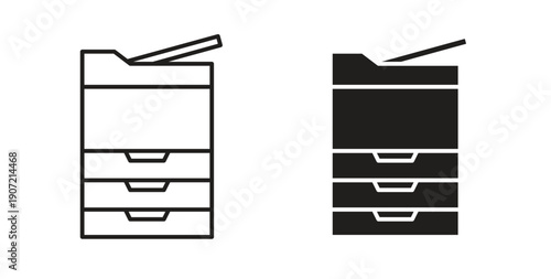 Copy Machine icon Thin Collection. Editable Stroke. Suitable for Websites