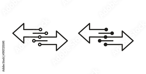 Data transfer icon Thin Collection. Editable Stroke. Suitable for Websites