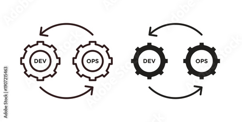 Dev ops icon Thin Collection. Editable Stroke. Suitable for Websites