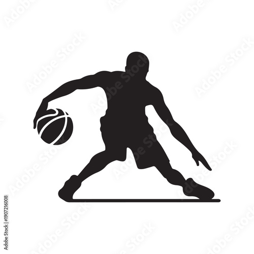 basketball crossover vector silhouette clip art logo design illustration.  abstract basketball icon collection