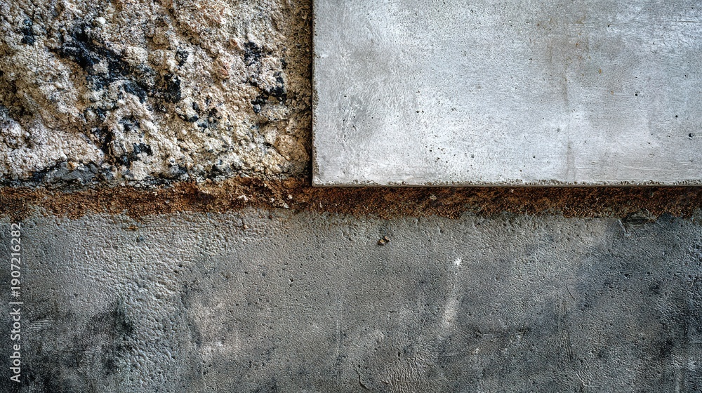 Obraz premium Textures of stone and concrete merge in a construction area during daylight