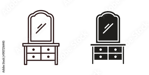 Dresser icon Thin Collection. Editable Stroke. Suitable for Websites