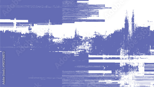 Glitchy blue and white abstract digital texture