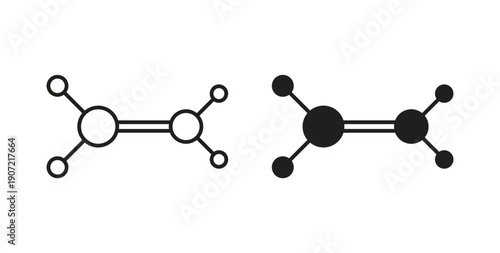 Ethylene molecule icon Thin Collection. Editable Stroke. Suitable for Websites