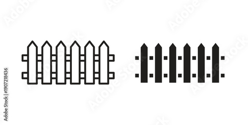 Fence icon Thin Collection. Editable Stroke. Suitable for Websites