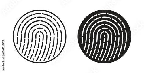 Fingerprint icon Thin Collection. Editable Stroke. Suitable for Websites