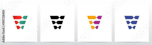 Opposite Arrow Stripes Letter Initial Logo Design V