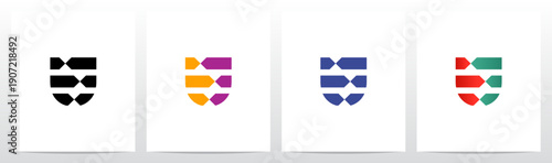 Opposite Arrow Stripes Letter Initial Logo Design U