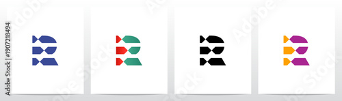 Opposite Arrow Stripes Letter Initial Logo Design R