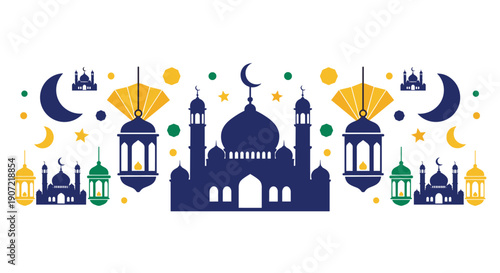 Ramadhan Flat Minimalist Vector Illustration
