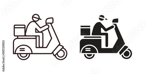 Food delivery icon Thin Collection. Editable Stroke. Suitable for Websites
