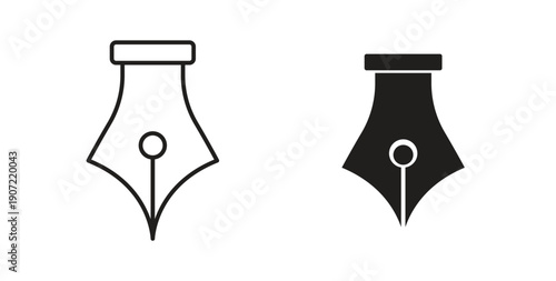 Fountain pen icon Thin Collection. Editable Stroke. Suitable for Websites