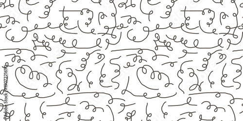 Seamless pattern with linear doodles in hand drawn style.Element for decoration design mail posts postcards poster print invitation background backdrop wrapping wallpaper banner textile