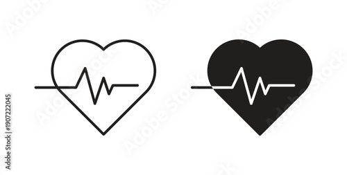 Heart rate icon Thin Collection. Editable Stroke. Suitable for Websites