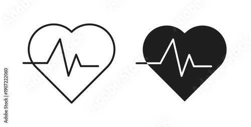 Heartbeat icon Thin Collection. Editable Stroke. Suitable for Websites