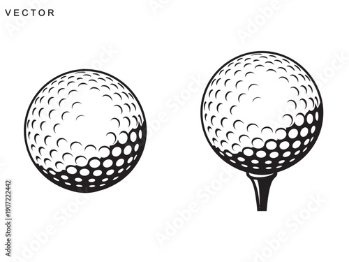 golf ball vector icon, golf ball silhouette,  golf ball logo vector illustration on a white background