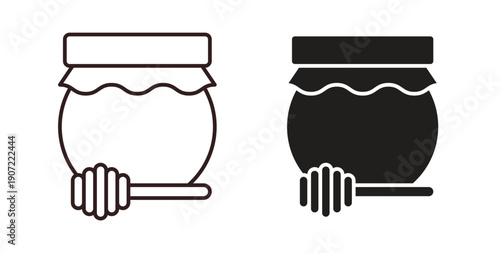 Honey jar icon Thin Collection. Editable Stroke. Suitable for Websites