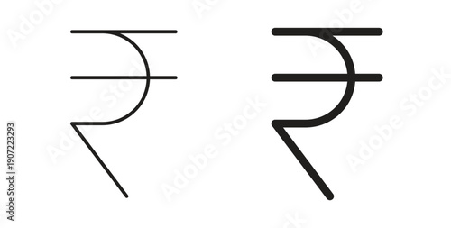 Indian rupee icon Thin Collection. Editable Stroke. Suitable for Websites