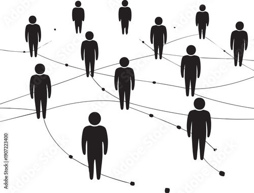 Global network connections showing connected people icons and lines symbolizing social network concept