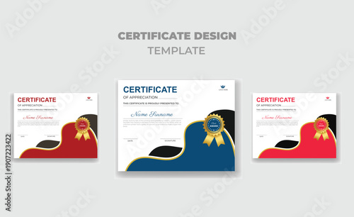 Clean and modern certificate of achievement design