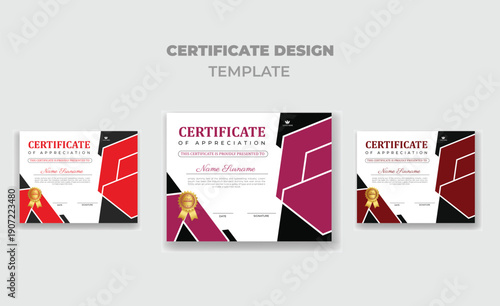Business achievement certificate template modern style concept design