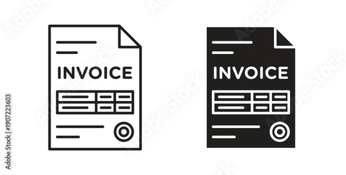 Invoice icon Thin Collection. Editable Stroke. Suitable for Websites