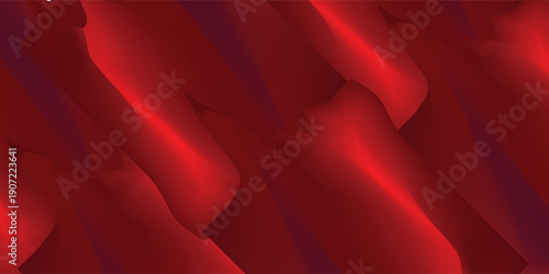 An abstract background features a gradient of red and dark red colors, creating a smooth, wave-like transition.