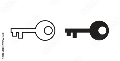 key icon Thin Collection. Editable Stroke. Suitable for Websites